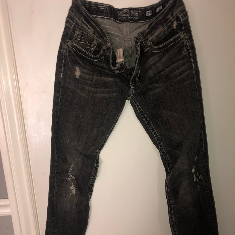 Blackish-Grey “Miss Me” Skinny Jeans Size 29